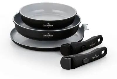 Image de Batterie de Cuisine 5 Pièces Noir tous feux dont induction Lake Geneva Collection Swiss Haus SH-GCFP5LB