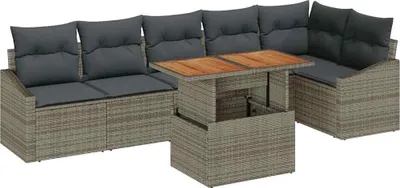 Obrázek produktu pro vidaXL Zahradní jídelní set 7 ks šedý a hnědý 100 x 55 x 73 cm