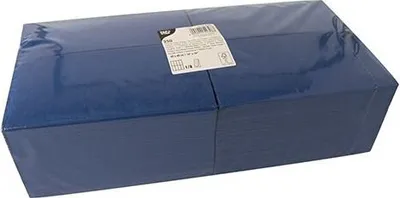 Zdjęcie produktu dla 1000 serwetek Papstar, 3-warstwowe 1/8 składane 40 cm x 40 cm ciemnoniebieskie 86989