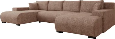 Produktbild von MIRJAN24 Ecksofa Nojan, Wohnzimmer Eckcouch mit Bettkasten und Schlaffunktion, U-Form (Farbe: Coral 45)