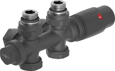 Immagine prodotto di Mexen G00 set termostatico angolare/dritto, Duplex, DN50, antracite - W908-900-66