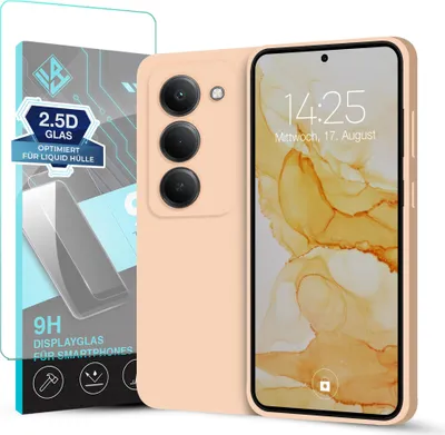 Produktbild von Hülle für Xiaomi Redmi 15 / 15 5G mit 9H Displayglas Displayschutz Case Cover Bumper Smartphone Softgrip Schutzhülle Farbe: Rosa