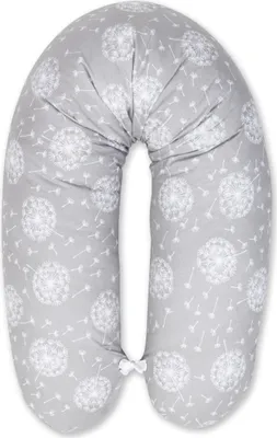 Produktbild von Amilian Stillkissen mit Füllung für Baby Schwangerschaftskissen Baumwolle inkl. Bezug Größe 170cm Pregnancy Pillow; Pusteblume Grau