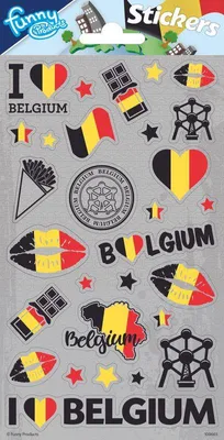 Produktbild von 1 Bogen Belgien Fan Papier Sticker 10x20cm