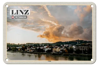 Produktbild von Blechschild Reise Linz Österreich Urfahr Fluss 18x12cm Dekoration