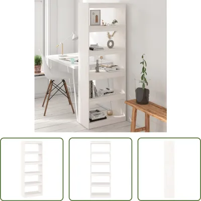 Produktbild von The Living Store Bücherregal/Raumteiler Weiß 60x30x167,5 cm Massivholz Kiefer