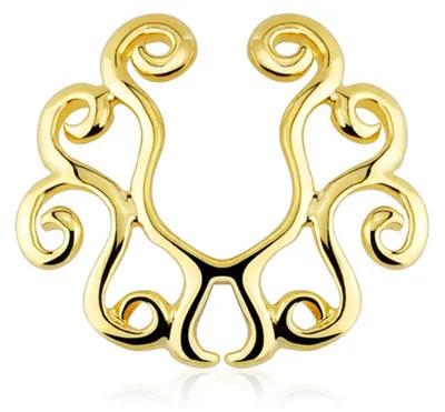 Produktbild von Fake Brustwarzenpiercing zum Klemmen: Schild Nippel-Piercing gold