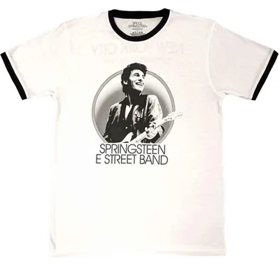 Obrázok produktu pre Bruce Springsteen NYC (Back Print Ringer) White M Tričko