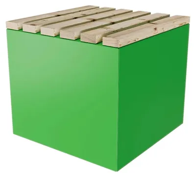 Produktbild von Garten Sitzwürfel Sitzhocker Sitzbox Sitzbank mit Stauraum aus Stahl & Lärche 50 x 45 x 50