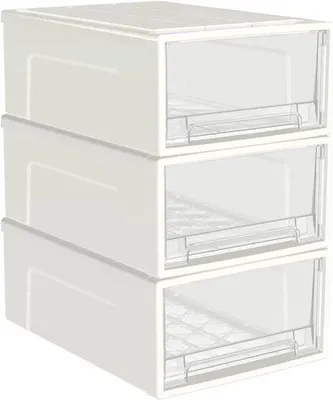 Produktbild von Famanu Aufbewahrungsbox stapelbar - 14L x 3 - Multifunktionale Boxen für Schlafzimmer und Badezimmer