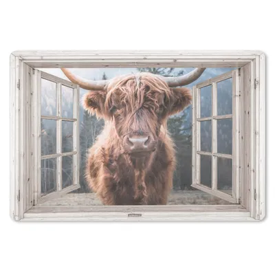 Produktbild von MuchoWow® Mauspad Mousepad Schottischer Highlander - Kuh - Berg - Aussicht 27x18 cm - Mousepads - Maus Mat - Pad - Mausunterlage - Büroartikel - Desk Matten