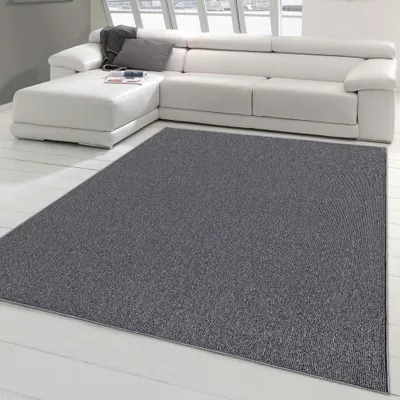 Immagine prodotto di Tappeto a tessitura piatta con un semplice design monocromatico in antracite Dimensioni - 240 x 340 cm