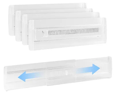 Productafbeelding van Ladeverdeler verstelbaar - Kunststof lade organizer - 28,8 tot 50 cm - Set van 4 - Transparant