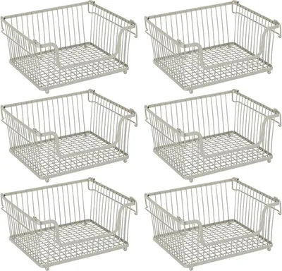 Produktbild von mDesign Ablagebox Aufbewahrung Drahtkorb Organizer 6er Set Metall Silbermatt