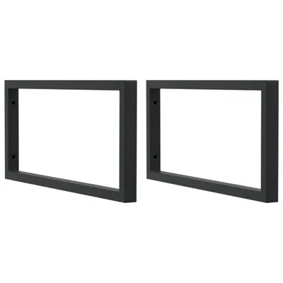 Image de vidaXL Supports de lavabo 2 pcs. noir rectangulaire acier
