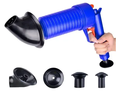 Produktbild von Luftdruckpumpe zur Beseitigung von Verstopfungen – Saugkolben für Abflussrohre – Abflussreiniger für unter dem Waschbecken – Reinigungswerkzeug für verstopfte Waschbeckenrohre, Küche und Toilette (1 Set)
