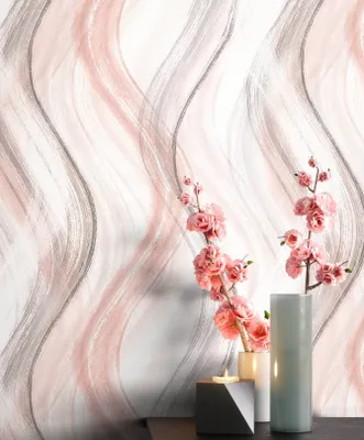 Produktbild von NEWROOM Tapete Peppi Rosa Vliestapete - Grafisch Wellen Linien Germany