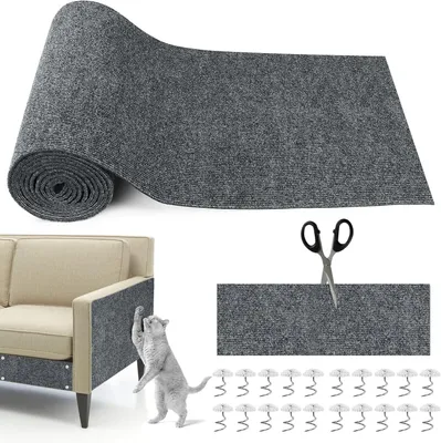 Produktbild von Kratzmatte Katze Selbstklebend 300x40cm mit 20 Schrauben Sofa