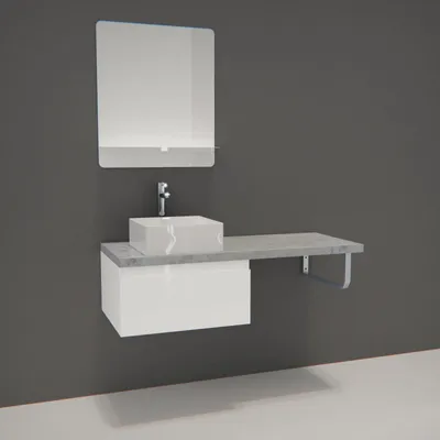 Produktbild von Einzelmöbel + Waschbecken + WILL-Spiegel
