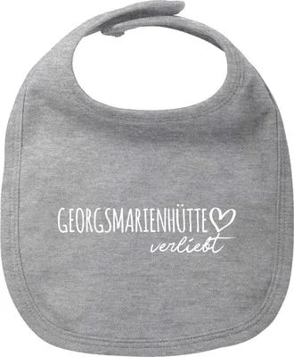 Produktbild von Huuraa Baby Lätzchen Georgsmarienhütte verliebt Heather Grey Klettverschluss  Baumwolle Latz Geschenkidee