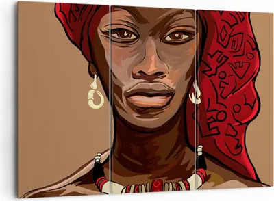 Produktbild von Bild auf Leinwand - Leinwandbild - eine frau afrika - 105x70cm - Wand Bild - Wanddeko - Wandbilder - Leinwanddruck - Bilder - Kunstdruck - Wanddekoration - Leinwand bilder - Wandkunst - CE105x70-4120