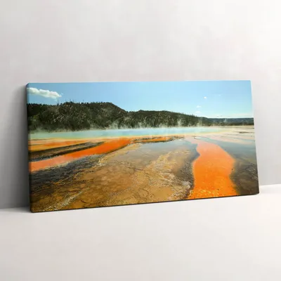 Produktbild von See mit Bergen – Leinwandbild Wandbild – 100x50 cm – Leinwandbilder – Wandbilder – Schlafzimmer – Flur
