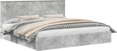 Immagine prodotto di Letto contenitore vidaXL, colore grigio cemento, dimensioni 200 x 200 cm, realizzato in materiale composito di legno