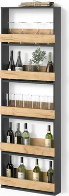 Image de étagère pour verres à vin Livinity Regusa Chêne doré/anthracite 60x180cm, Model 55937