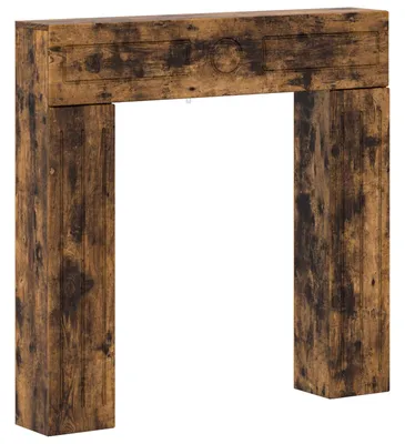 Image de vidaXL Revêtement pour cheminée en bois imitation chêne fumé, 102 x 18 x 100,5 cm