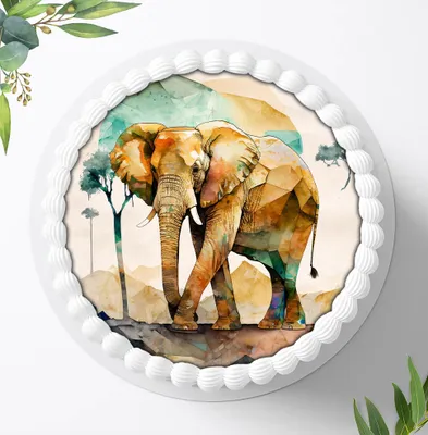 Produktbild von Für die Geburtstags Torte ein Tortenaufleger, Zuckerbild mit dem Motiv: Dschungeltiere, Essbares Foto für Torten, Fondant, Ø 20cm, 1286z
