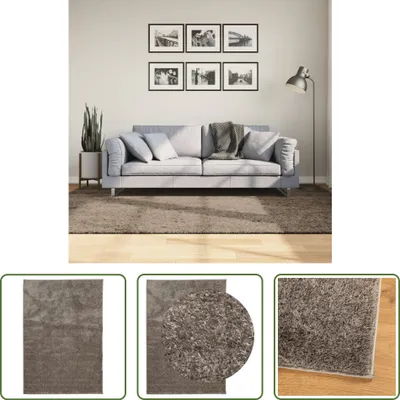 Produktbild von The Living Store Teppich ISTAN Hochflor Glänzend Grau 160x230 cm
