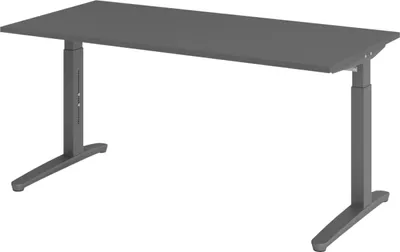 Produktbild von bümö Schreibtisch Serie-XB - Größe:  160 x 80 cm, Nachbildung: Graphit, Gestell: Graphit