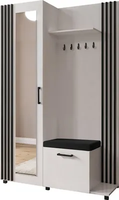 Produktbild von Masseno Garderobe-Set ARMADIO 137/207/42 cm Modern Garderobenschrank Weiß