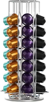 Produktbild von KitchenBrothers Kaffeekapselhalter - Kapselständer - Geeignet für Nespresso - 42 Kapseln - Kapselhalter - Drehbar - Edelstahl