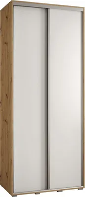 Produktbild von MEBLE KRYSPOL Cannes 1 Schrank mit 2 Schiebetüren - 205,2x100x45 cm - Artisan Weiß Silber