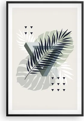 Produktbild von Gerahmtes Poster - Schwarzer Rahmen - Monstera Palme Grafik - 61x91,5 cm - Wand Bild - Wanddeko - Wandbilder - Kunstposter - Wandposter - Bilderrahmen - Bilder - Kunstdruck - P2BPA61x91-4519