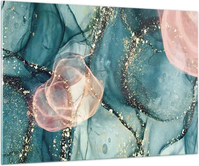 Produktbild von Bilder auf glas - Einteilig - Flüssigkeit Gold Rosa - 100x70cm - Glasbilder - Wandbilder - Bilder - zum Aufhängen bereit - Wanddekoration aus Glas - Glas Bilder - Wandbild auf Glas - GAA100x70-4817
