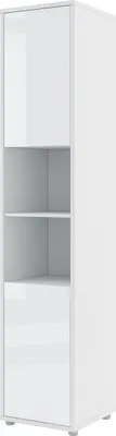 Produktbild von MEBLINI Schrank für Schrankbett Bed Concept - Hochschrank mit Ablagen und Fächern - Nachttisch - BC-08 - Weiß Hochglanz/Weiß