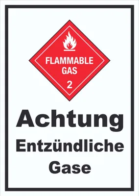 Produktbild von Schild Entzündliche Gase Flammable Gas A3 (297x420mm)