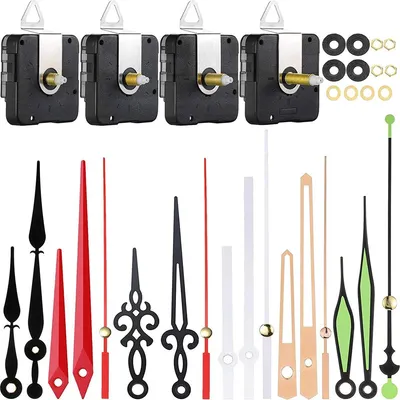 Quarz-Uhrwerk-Set, 4 Stück, leise, mit Zeigern, Ersatz