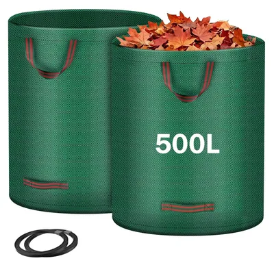Immagine prodotto di Set di 2 sacchi riutilizzabili resistenti per rifiuti da giardino, da 500 litri