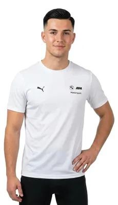 Image de T-shirt à manches courtes Puma BMW M Motorsport, référence 634897, couleur blanche, taille M, pour homme