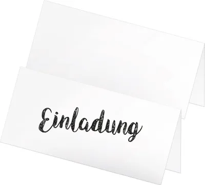 Produktbild von itenga 12x Klappkarte Einladung DIN Lang (21,0 x 9,9 cm) schlicht weiß