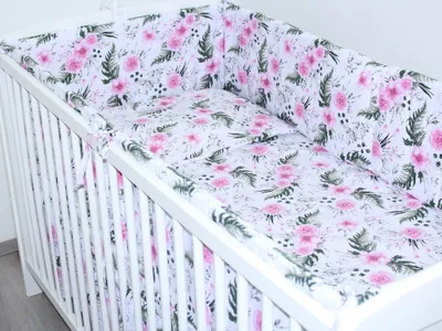Produktbild von PRIMAWELA Nestchen 420 cm Bettumrandung Babybett Baby Kinder Nest Kopfumrandung 10. Flowers