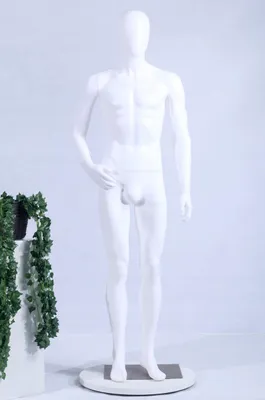 Produktbild von männliche Schaufensterpuppe MC-1White weiß männlicheSchaufensterpuppe beweglich matt weiß
