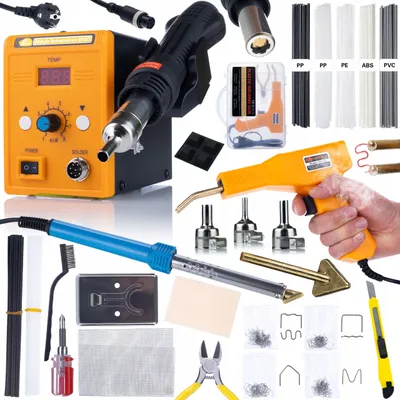 Obrázok produktu pre Rosfix Sada Teplovzdušnej Spájkovačky 858D + Spájkovačka Blue Lark 80W BL80W So Sadou Príslušenstva + Sada Prowelder Mini + Plastová Zošívačka + 200 S