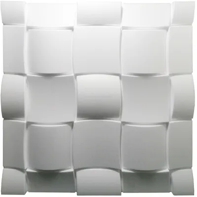 Produktbild von DECCART | 3D Deckenpaneele & Wandpaneele Weiß | Dekorative Schaumstoff-Kasetondecken Rubik | 60cm x 60cm | 0,36 m²