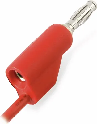 Produktbild von Messleitung, 2x Büschelstecker mit, Kupplung 4mm, 18AWG, rot, 1m