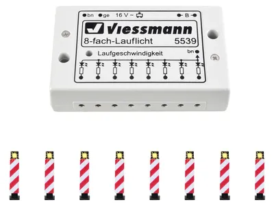 Produktbild von Viessmann 5040 - H0 Warnbaken, 8 Stück mit Lauflichtelektronik - Neu
