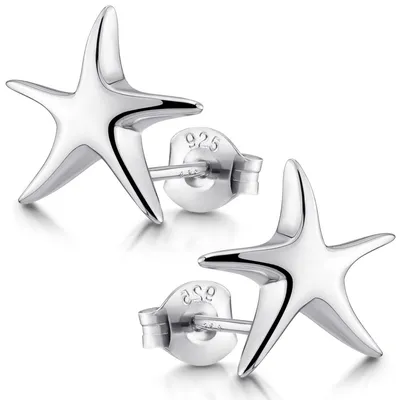 Produktbild von MATERIA Schmuck Ohrstecker Seestern - 925 Silber Ohrringe Ø13mm inkl. Schmuck Box #SO-36
